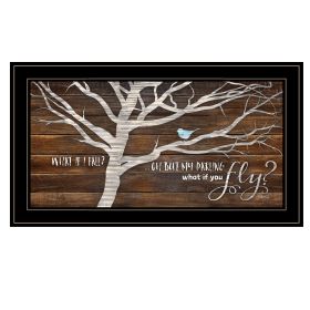 Trendy Decor 4U "What if You Fly" Framed Wall Art, Modern Home Decor Framed Print for Living Room, Bedroom & Farmhouse Wall Decoration by Marla R