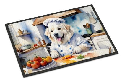 NEW Great Pyrenees The Chef Doormat Front Door Mat Indoor Outdoor Rugs for Entryway, Non Slip Washable Low Pile, 18H X 27W