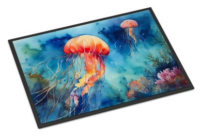Jellyfish Doormat Front Door Mat Indoor Outdoor Rugs for Entryway, Non Slip Washable Low Pile, 24H X 36W