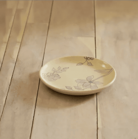 White Circular Ceramic Printed Side Panel (Option: 1Pc)