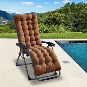 67x22in OR 71x22in Size Options Chaise Lounger Cushion Recliner Rocking Chair Sofa Mat Deck Chair Cushion (Option: 67x22x4in Pro Coffee)