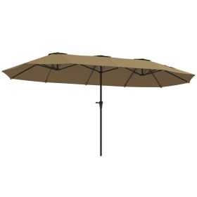 13 Ft. Extra Large Patio Umbrella With Easy Crank Handle, Vents For Outdoor, Patio, Coffee (Color: coffee)