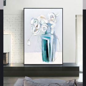 Hand Painted Oil Painting Minimalism Abstract Floral Oil On Canvas Large Original Floral Scenery Acrylic Modern Painting Wall Art Living Room Dec (Style: 01, size: 150X220cm)